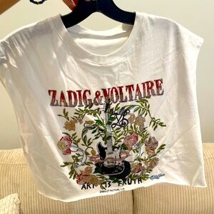 Zadig & Voltaire Cropped Crystal Tee